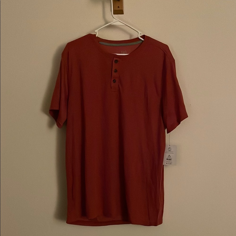 Men's Red Henley Shirt